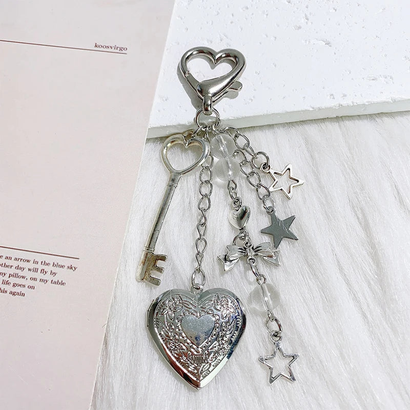 Punk Heart Bow Keychain